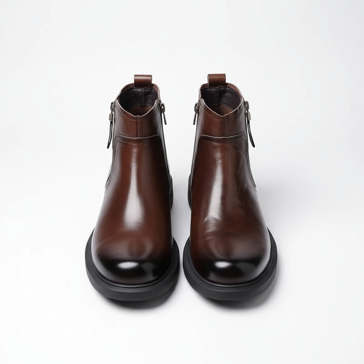BOTTES EN CUIR À ZIP POUR HOMME