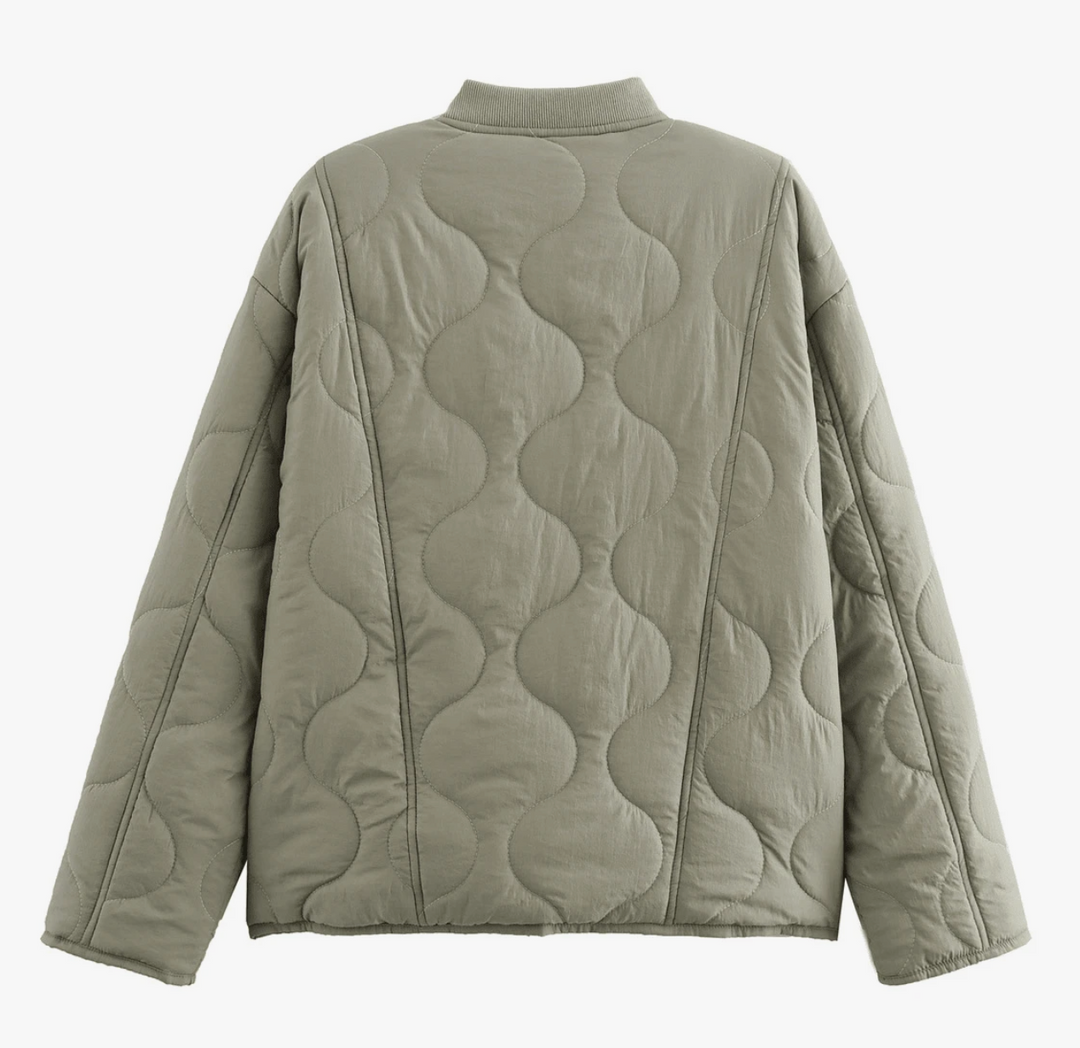 Camille Cannes | Veste matelassée chaude avec détail léopard