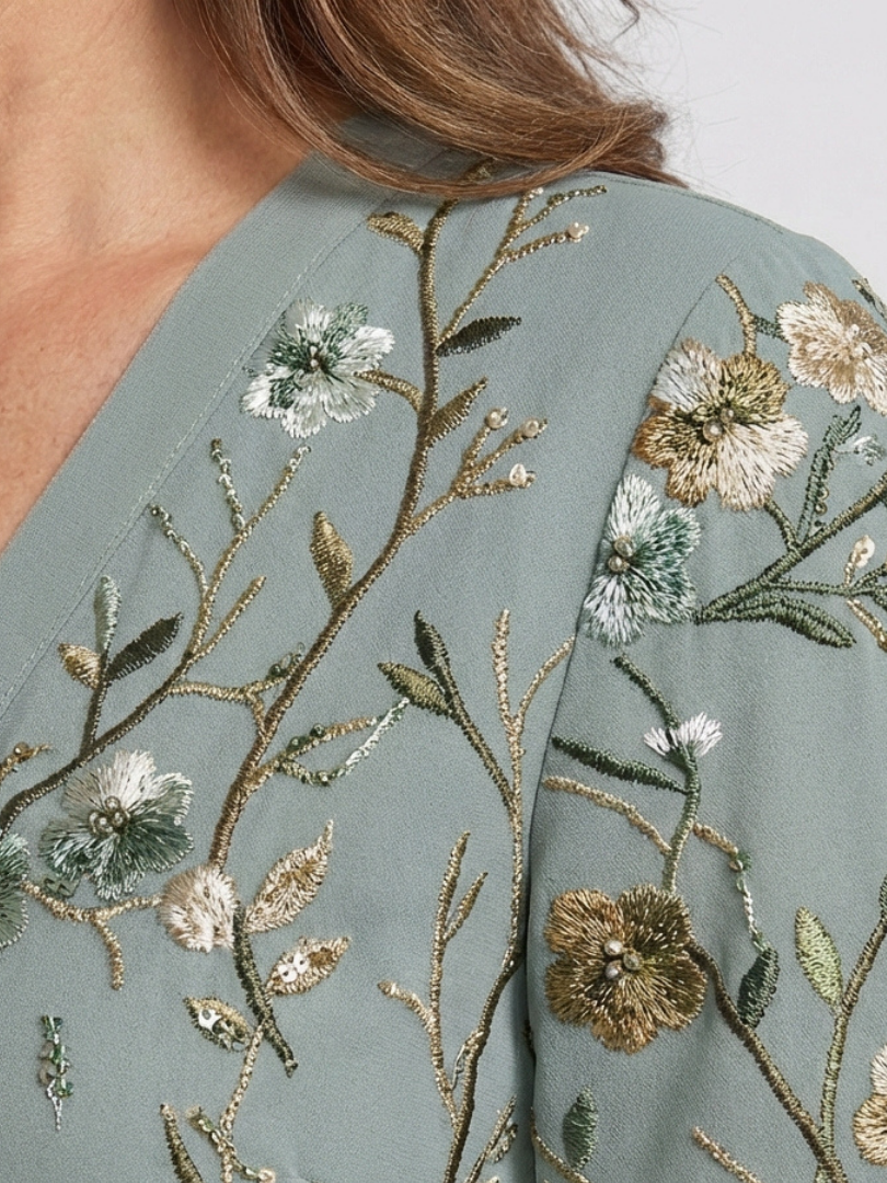 Clémence | Robe longue brodée élégante