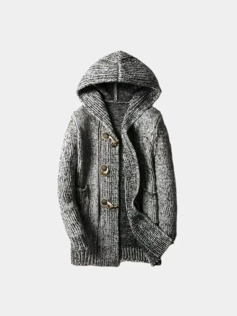 PATRICE | Veste à capuche en maille épaisse — confort hivernal