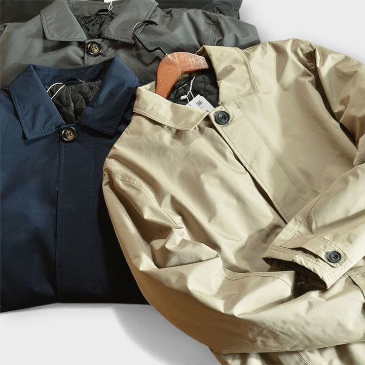 VICTOR | Veste imperméable en coton technique — doublure matelassée