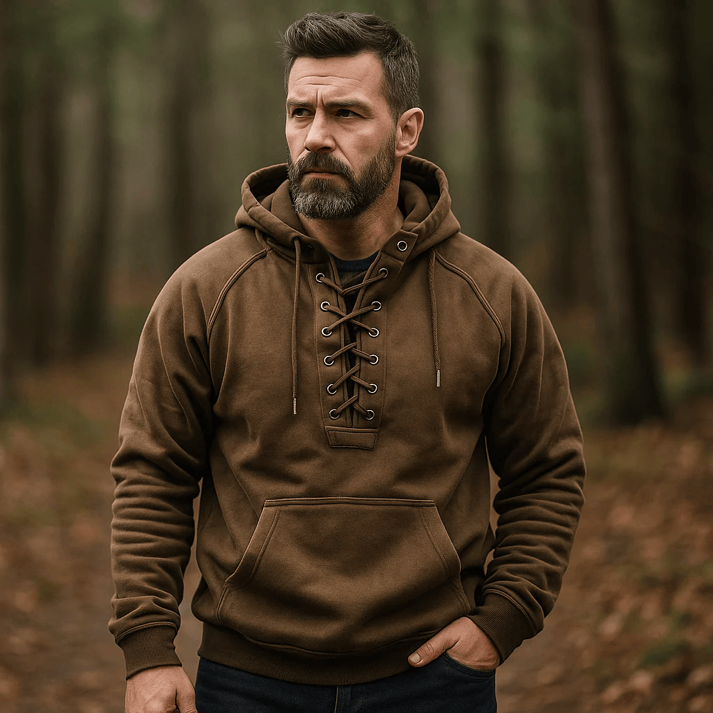 SWEAT À CAPUCHE À LACETS POUR HOMMES