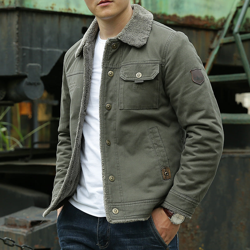 VESTE EN COTON DOUBLÉE EN SHERPA POUR HOMME