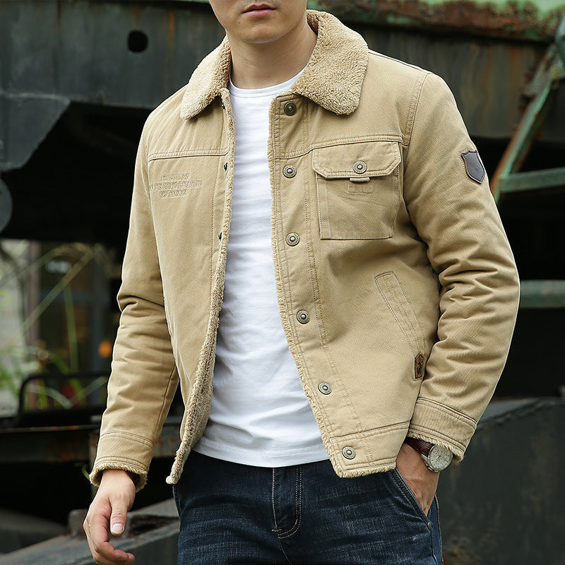 VESTE EN COTON DOUBLÉE EN SHERPA POUR HOMME