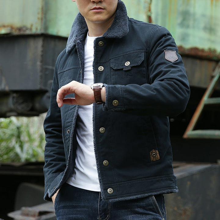 VESTE EN COTON DOUBLÉE EN SHERPA POUR HOMME