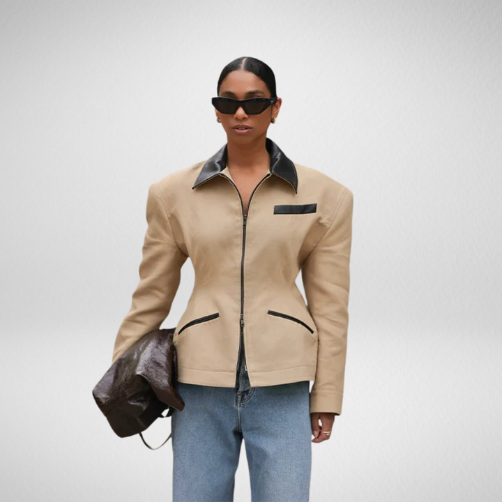 Camille Cannes | LeatherJacket Casual High Street Style