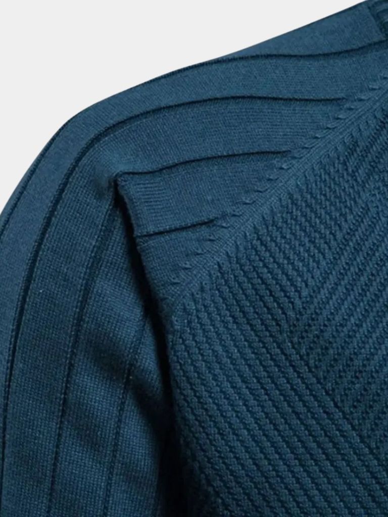 MAXIME | Cardigan zippé en maille texturée — coupe taillée