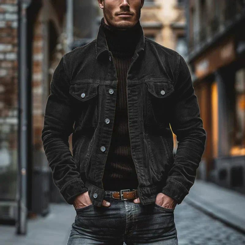 VESTE EN VELOURS CÔTELÉ RÉTRO POUR HOMME