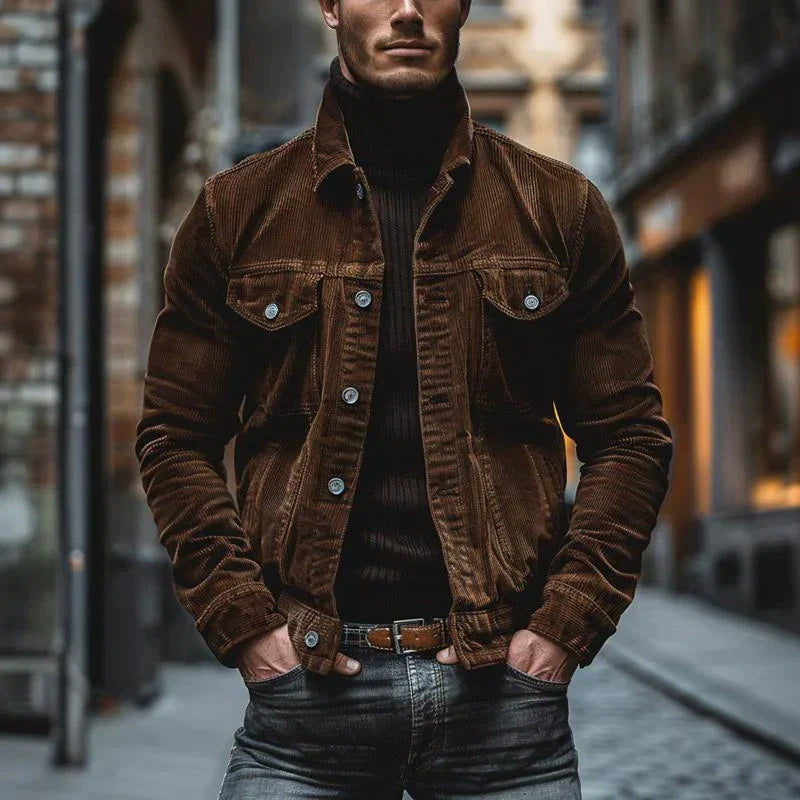 VESTE EN VELOURS CÔTELÉ RÉTRO POUR HOMME