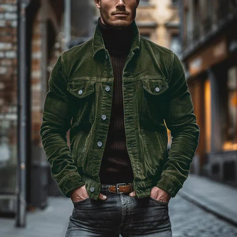 VESTE EN VELOURS CÔTELÉ RÉTRO POUR HOMME
