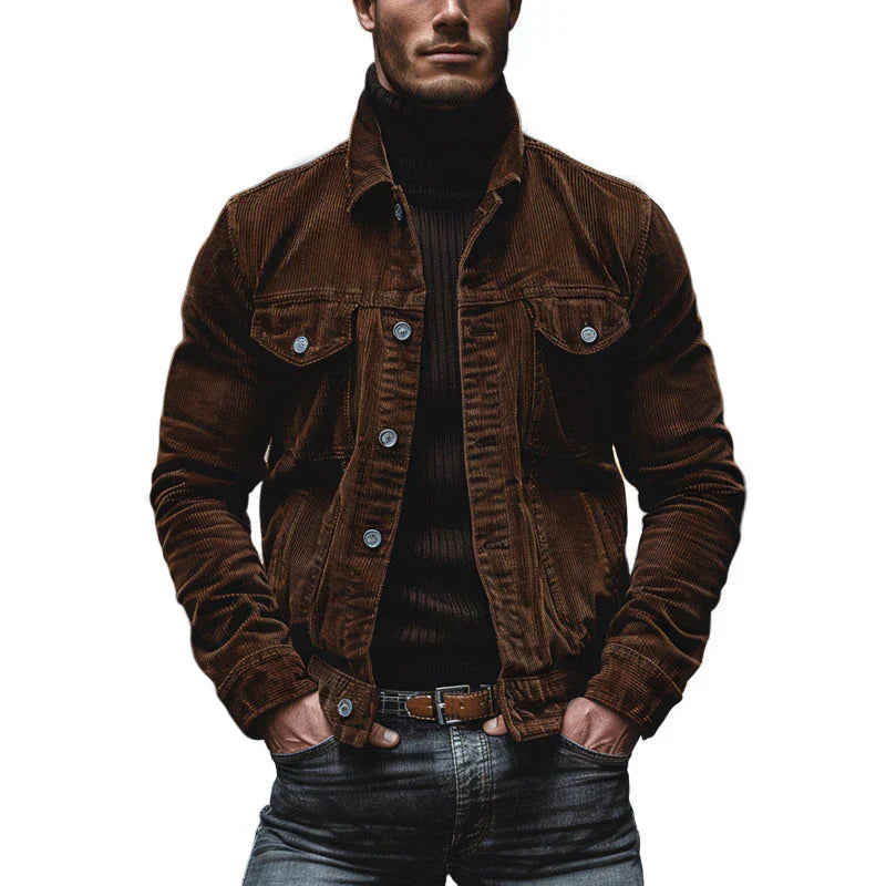 VESTE EN VELOURS CÔTELÉ RÉTRO POUR HOMME