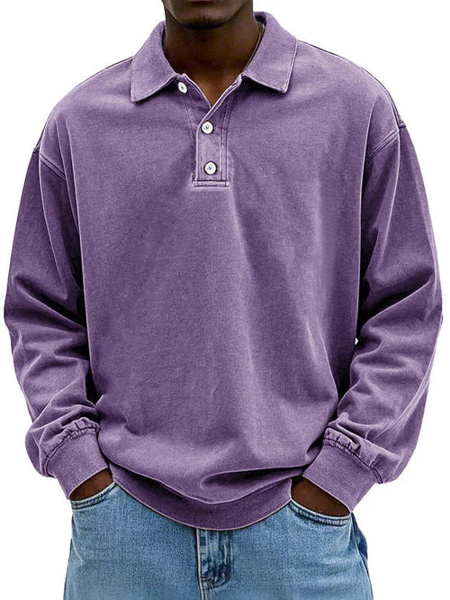 POLO QUOTIDIEN À MANCHES LONGUES POUR HOMMES