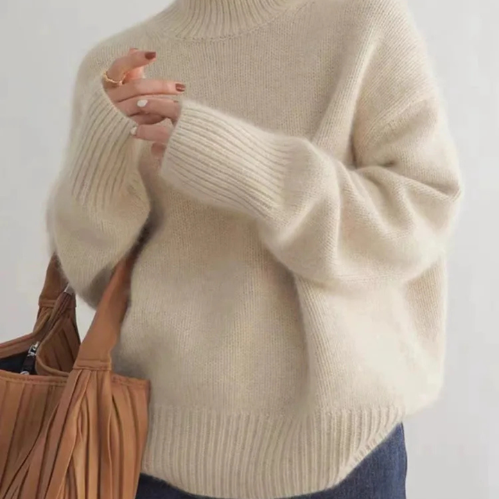Élise | Pull en cachemire col roulé