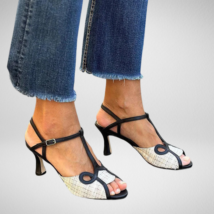 Camille Cannes | Sandale en talon moyen style retro