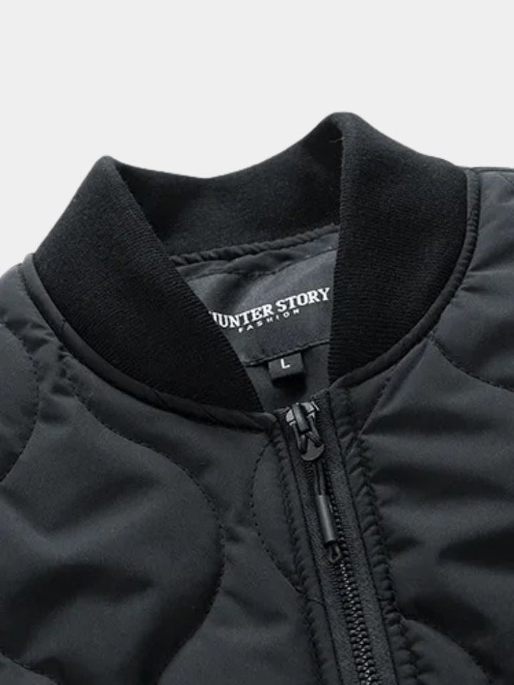 LÉOPOLD | Blouson aviateur matelassé — manches en maille moutonnée