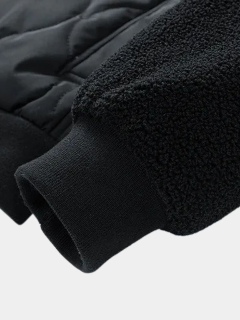 LÉOPOLD | Blouson aviateur matelassé — manches en maille moutonnée