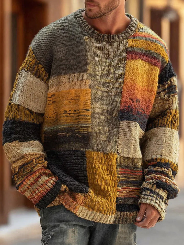 PULL EN MAILLE ABSTRAIT POUR HOMMES