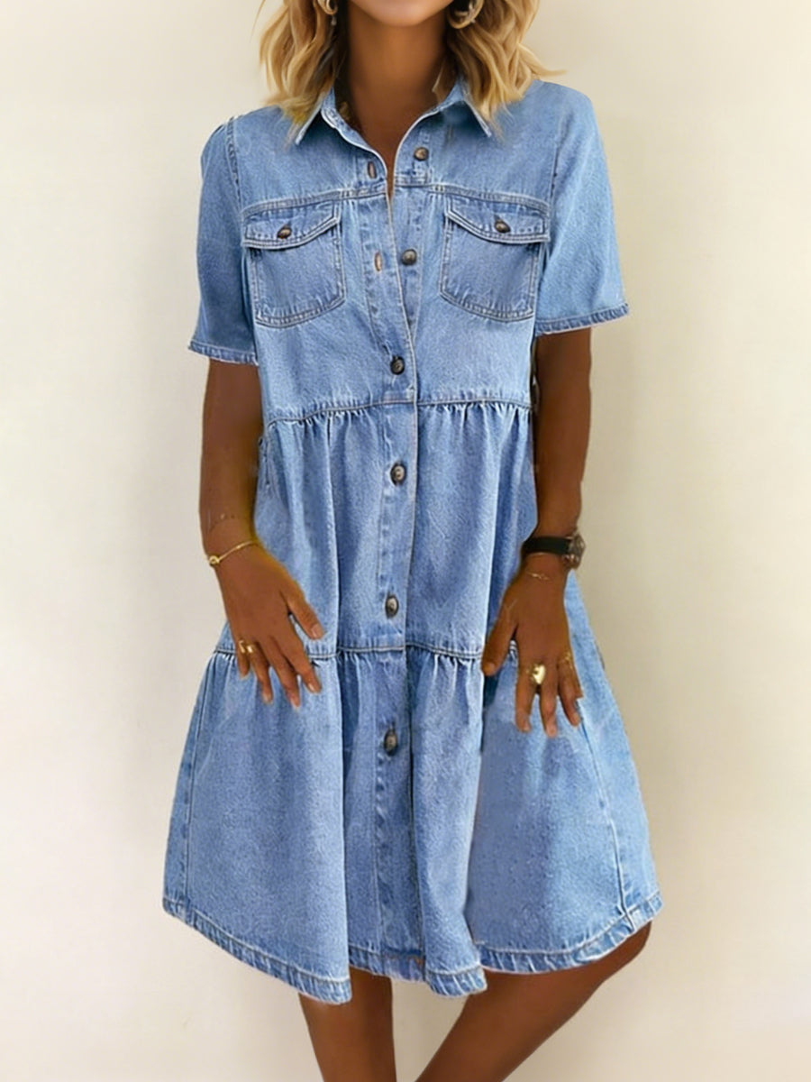 APOLLINE | Robe Mi-Longue en Jean