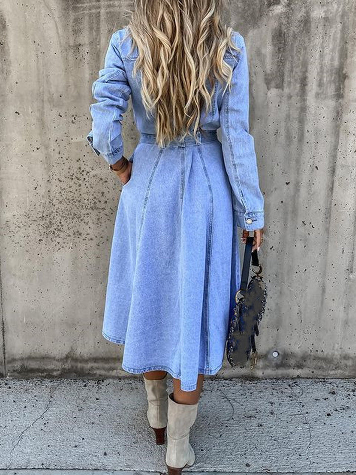 CORALIE | Robe en Jean à Manches Longues