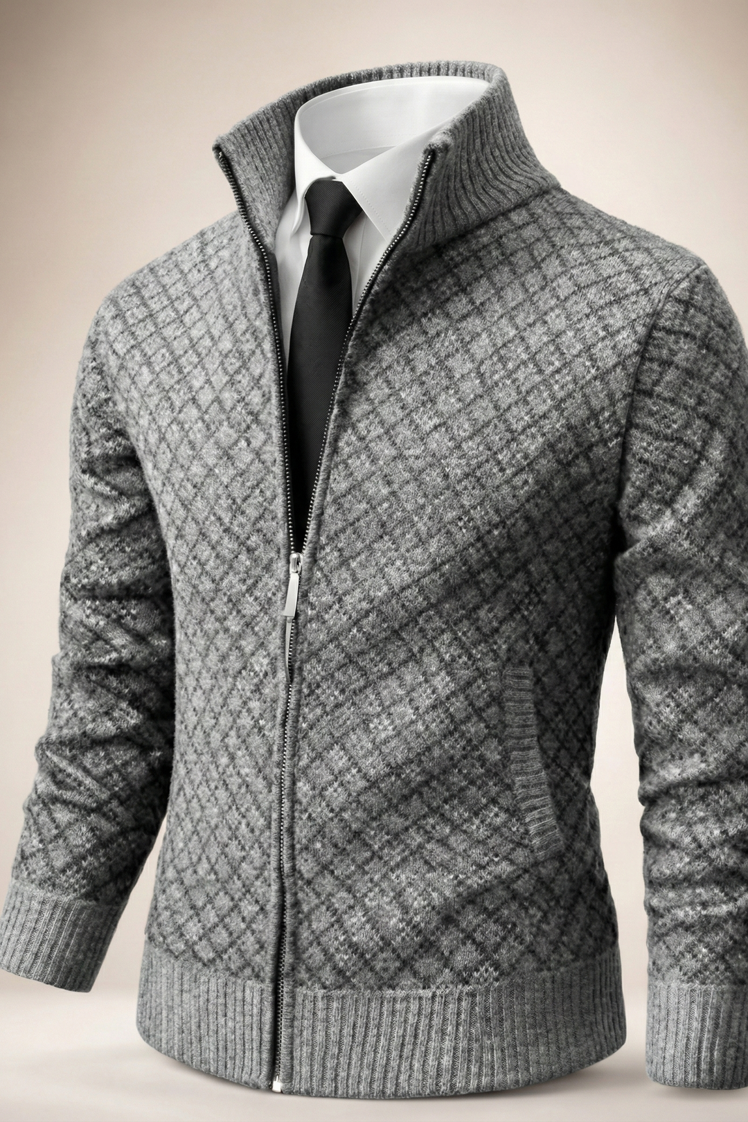 GILET MAILLE GAUFRÉE POUR HOMME