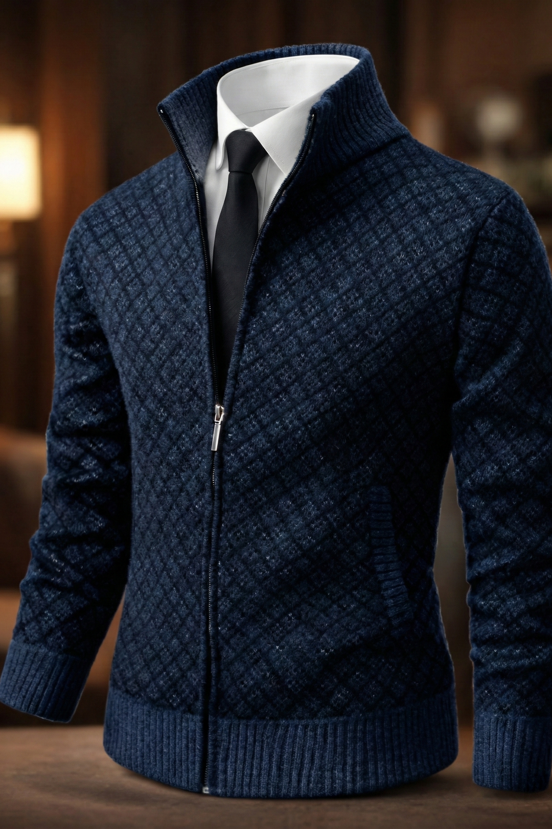 GILET MAILLE GAUFRÉE POUR HOMME