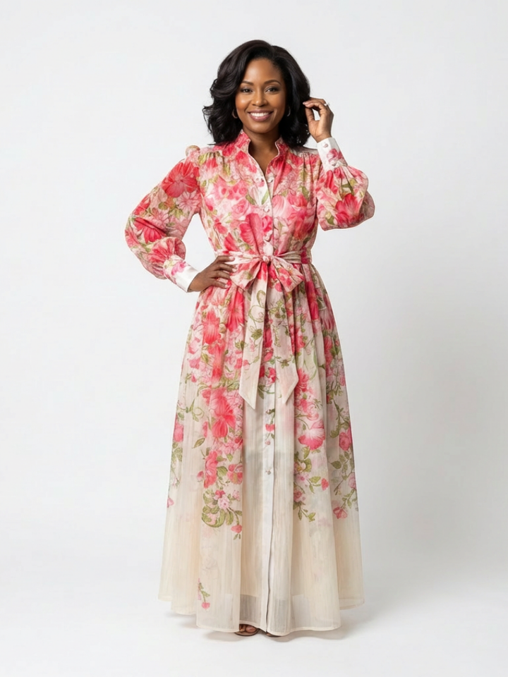Cressida | Robe Maxi Longue en Tulle Floral