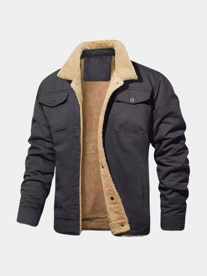 VALENTIN | Blouson aviateur en maille moutonnée — finition vintage