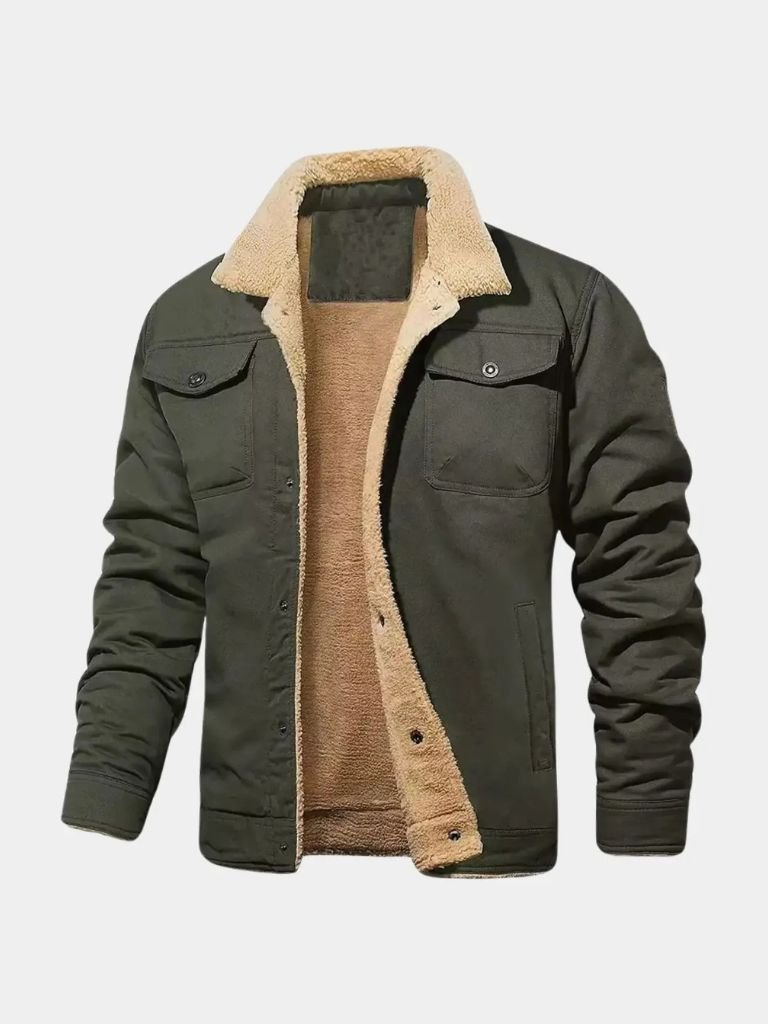 VALENTIN | Blouson aviateur en maille moutonnée — finition vintage