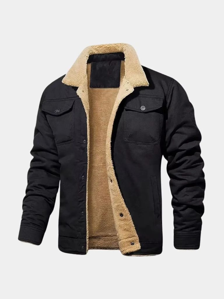 VALENTIN | Blouson aviateur en maille moutonnée — finition vintage